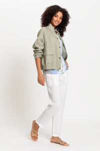 100% Cotton 3/4 Sleeve Open Front Cropped Cardigan