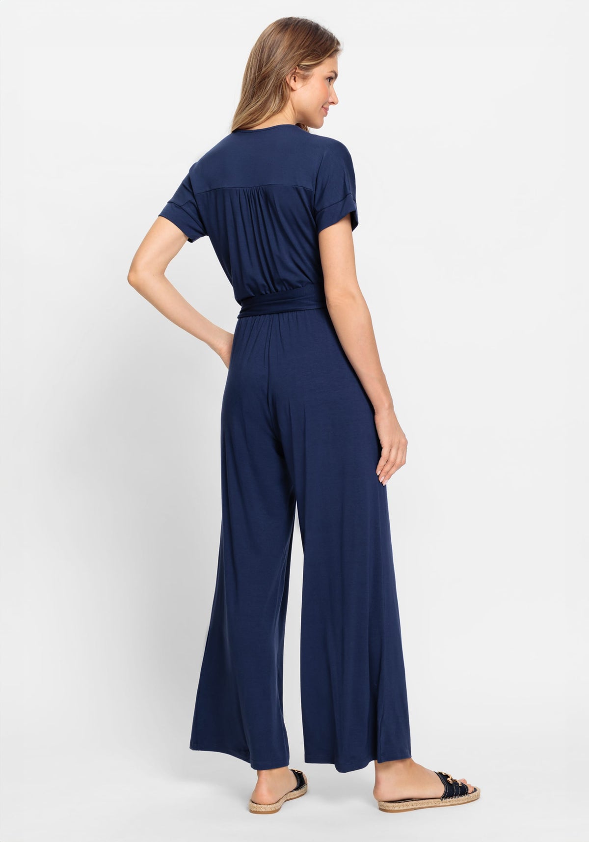 Anna Fit Wide Leg Jumpsuit containing LENZING™ ECOVERO™ Viscose