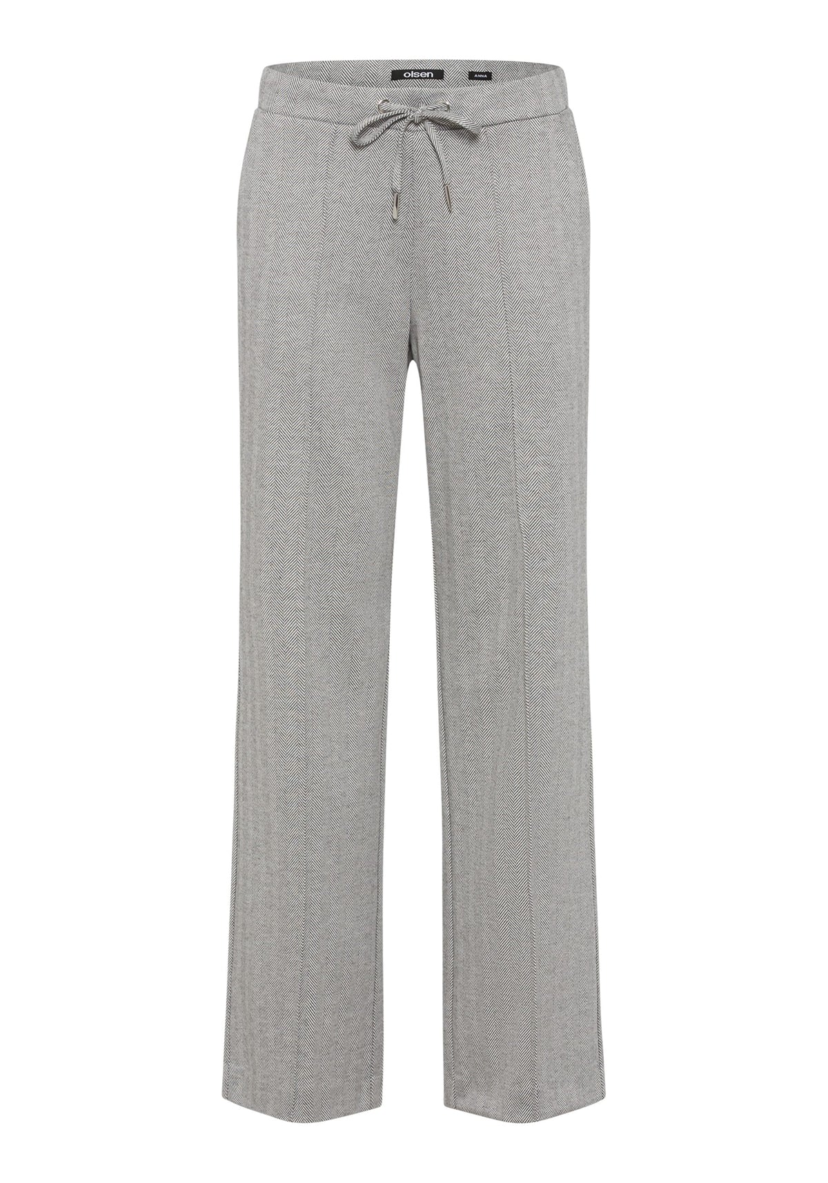 Anna Fit Wide Leg Herringbone Pant