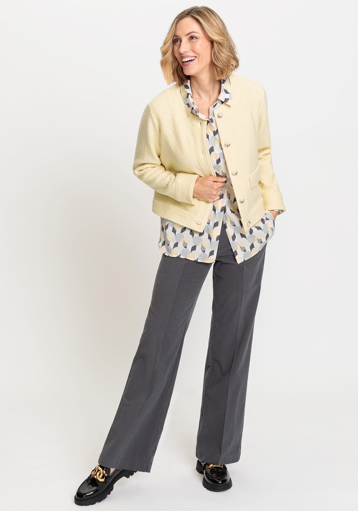 Anna Fit Wide Leg Corduroy Trouser