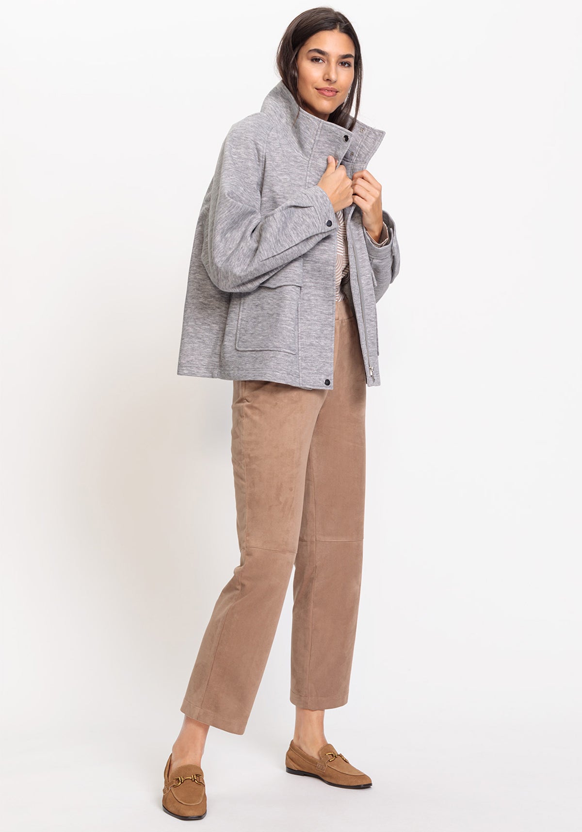 Mona Straight Fit Faux Suede Pant