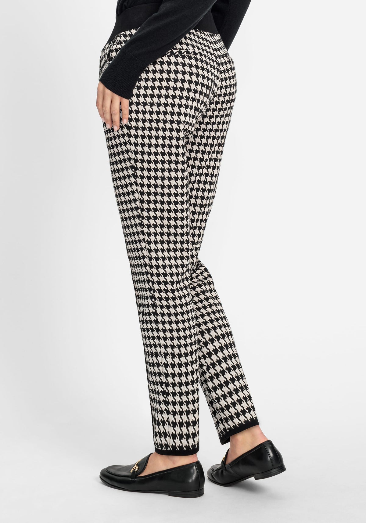 Pantalon court en jersey pied-de-poule