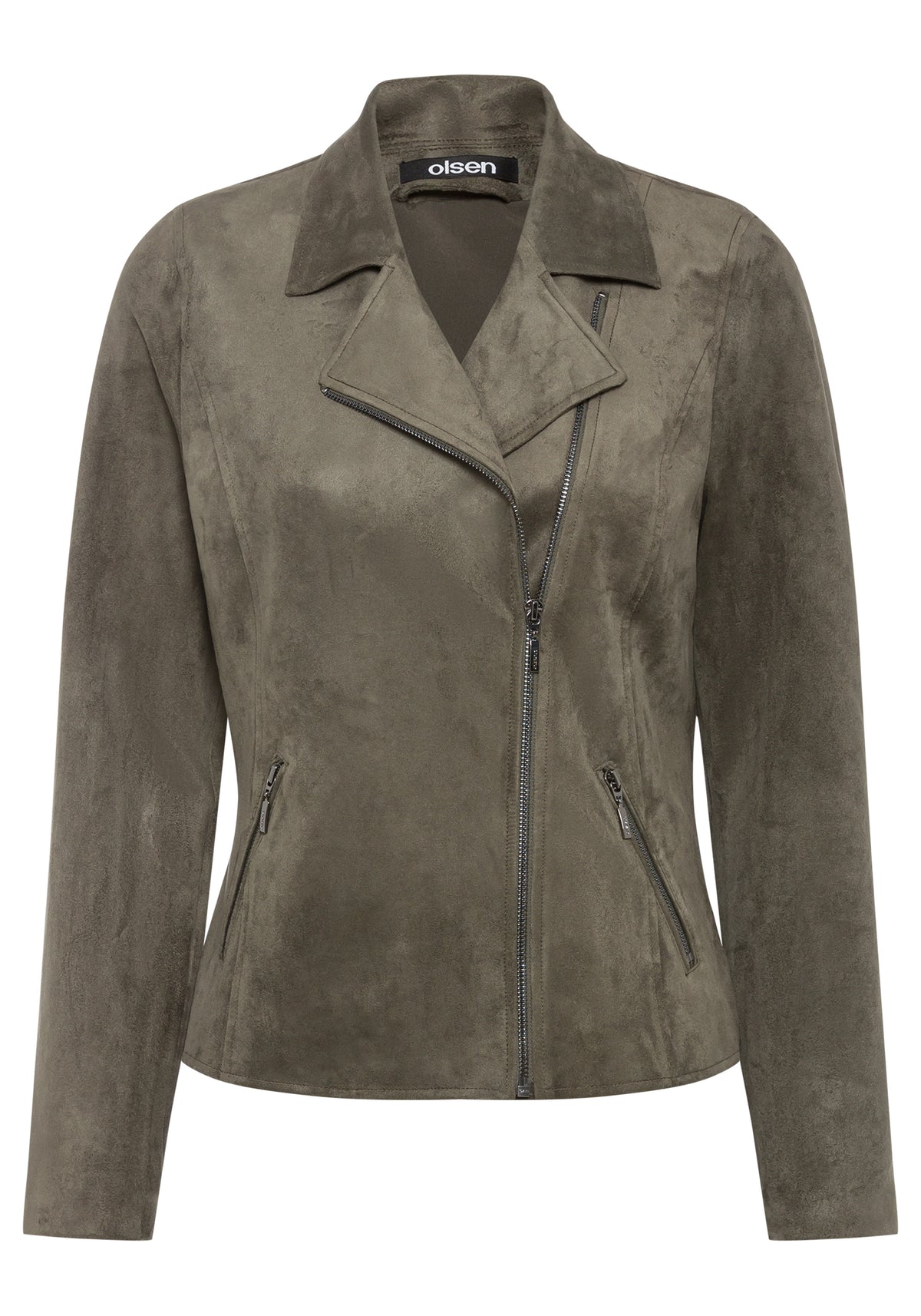 Faux Suede Biker Jacket