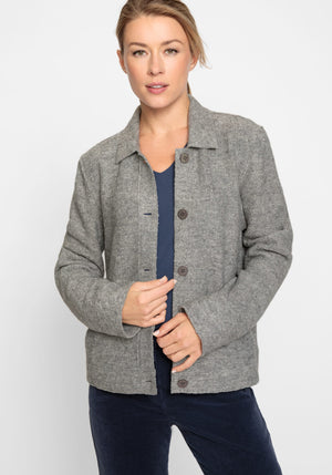 Long Sleeve Collared Jacket - Olsen Fashion Canada