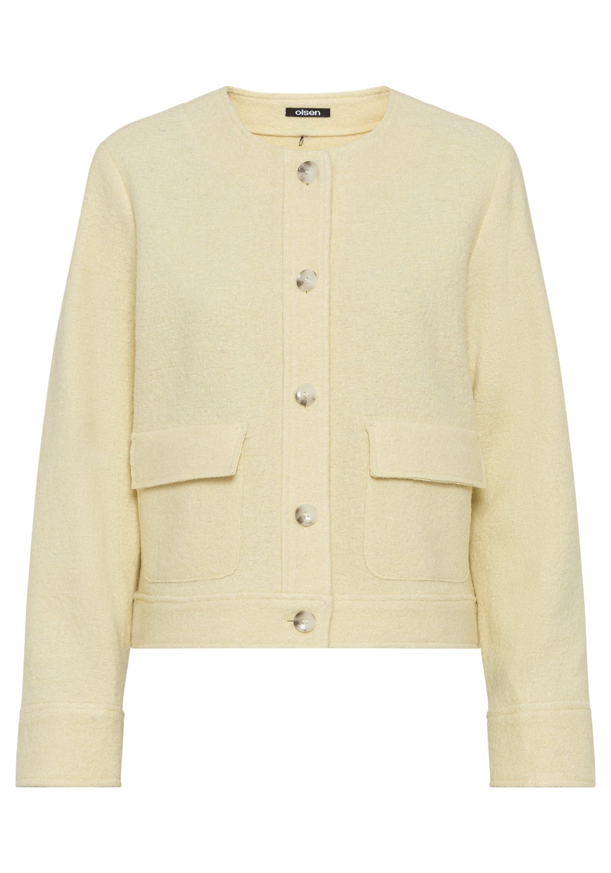 Cropped Boiled Wool Blend Jacket