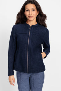 Veste zippée en laine bouillie