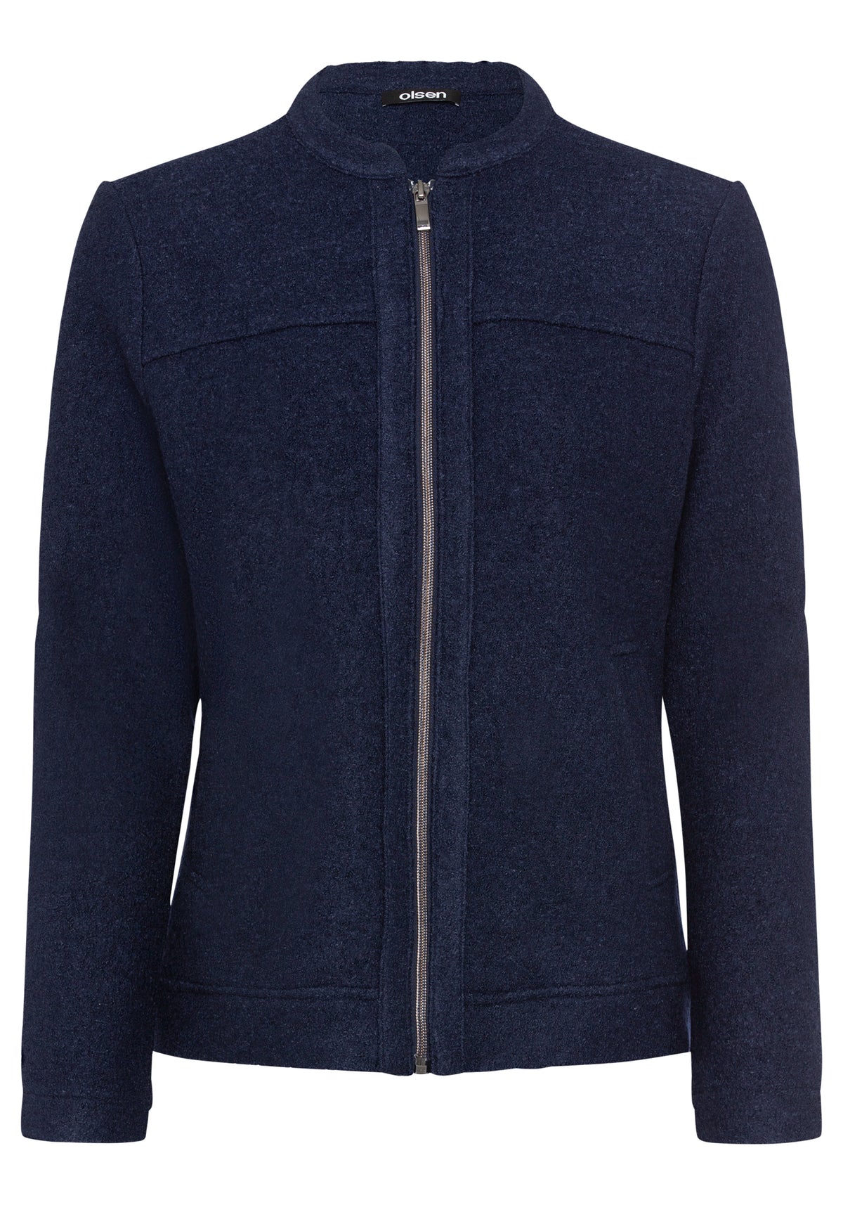 Boiled Wool Zip Front Jacket