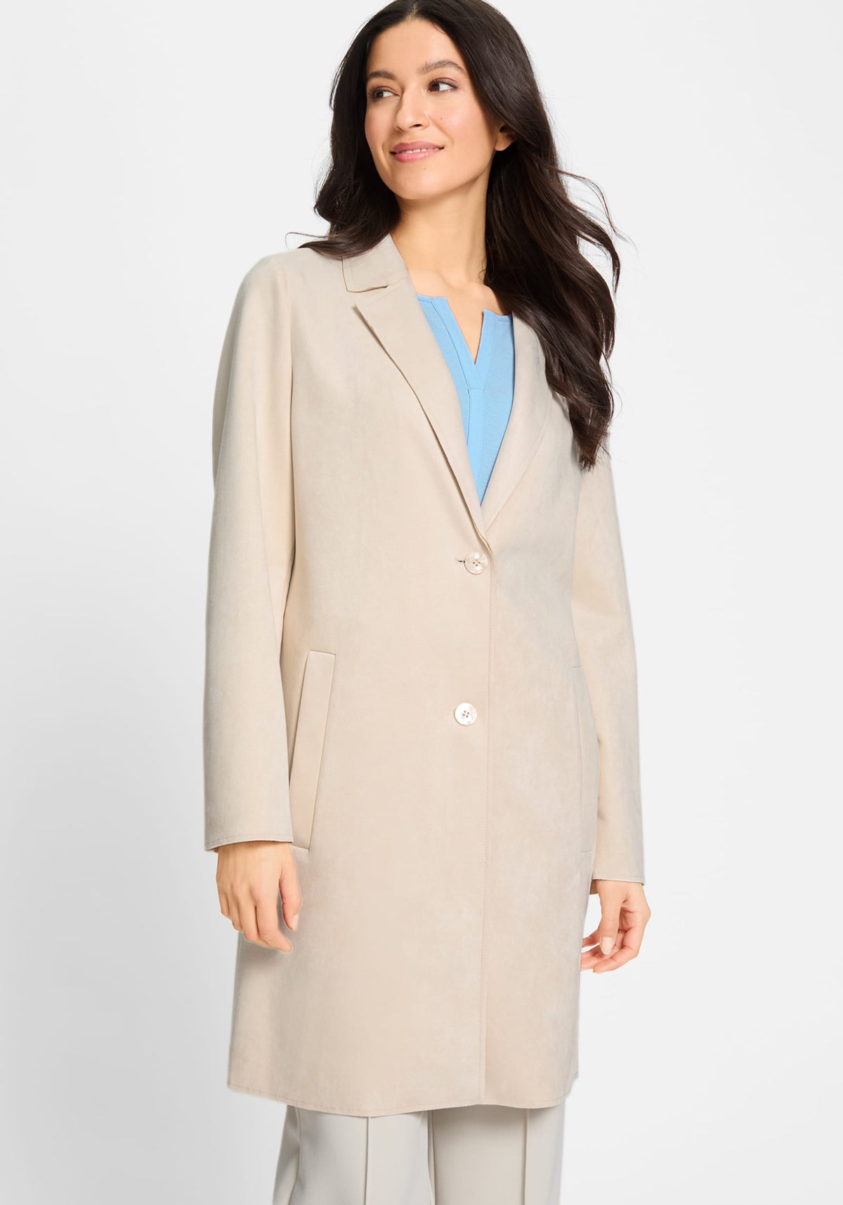 Long Line Faux Suede Jacket