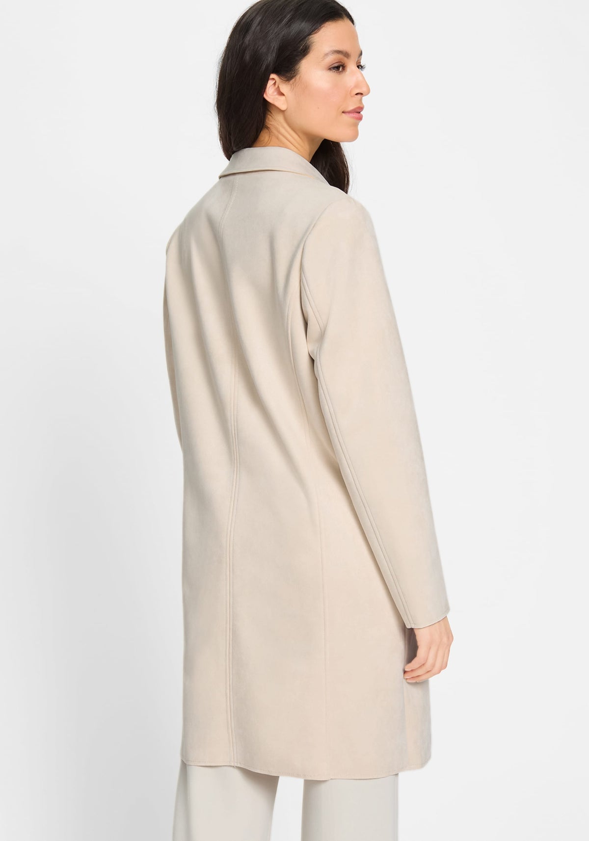 Long Line Faux Suede Jacket