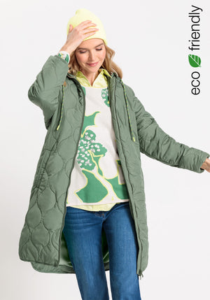 Quilted Hooded Car Coat containing REPREVE® - Olsen Fashion