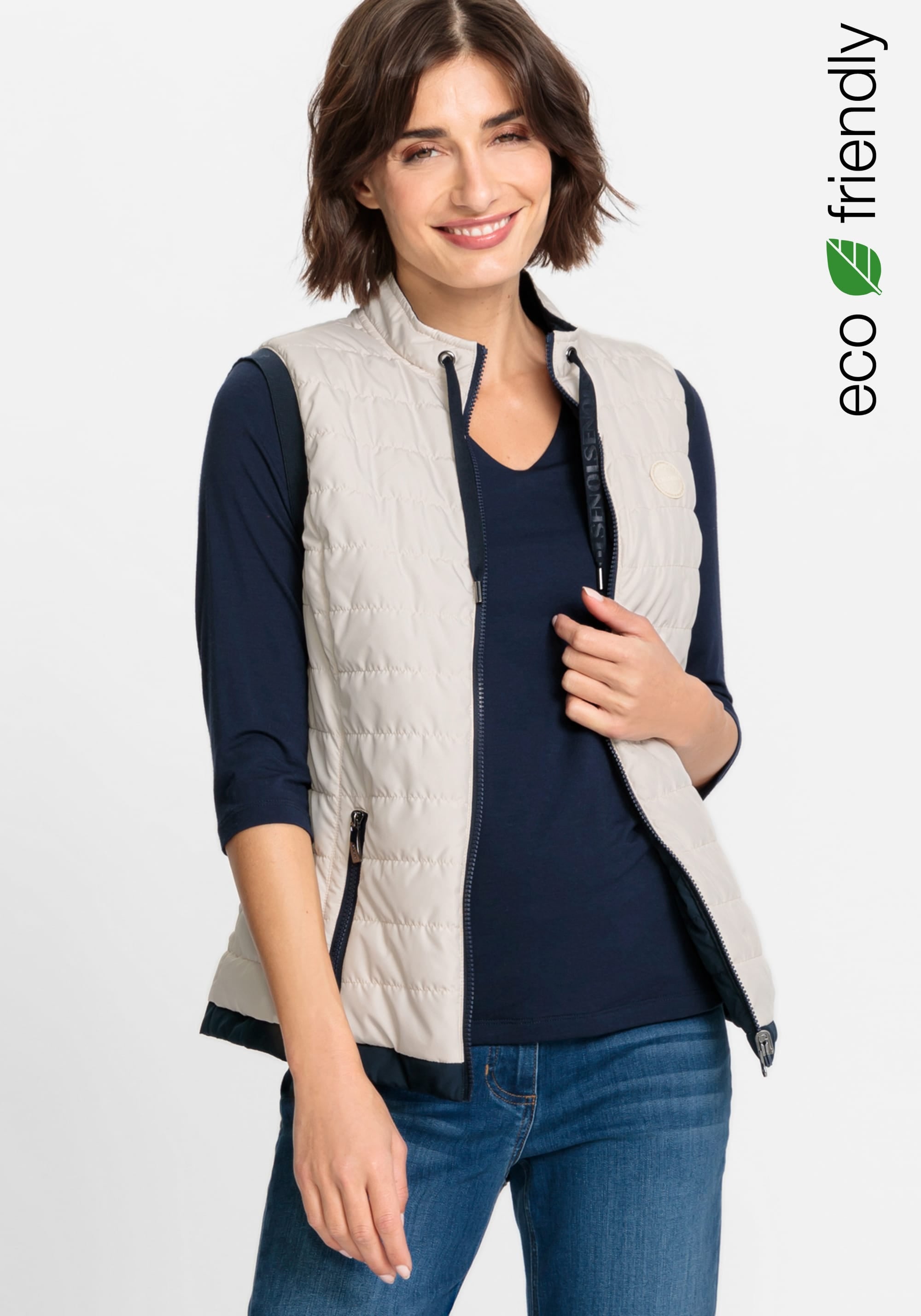 2-in-1 Reversible Quilted Vest containing REPREVE® - Olsen Fashion Canada