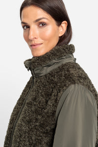 Manteau mixte avec capuche amovible