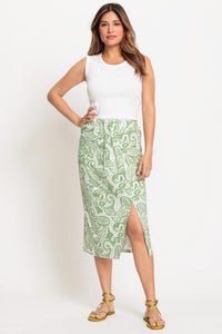 Jupe midi Boho Paisley Pull-On contenant LENZING™ ECOVERO™ Viscose