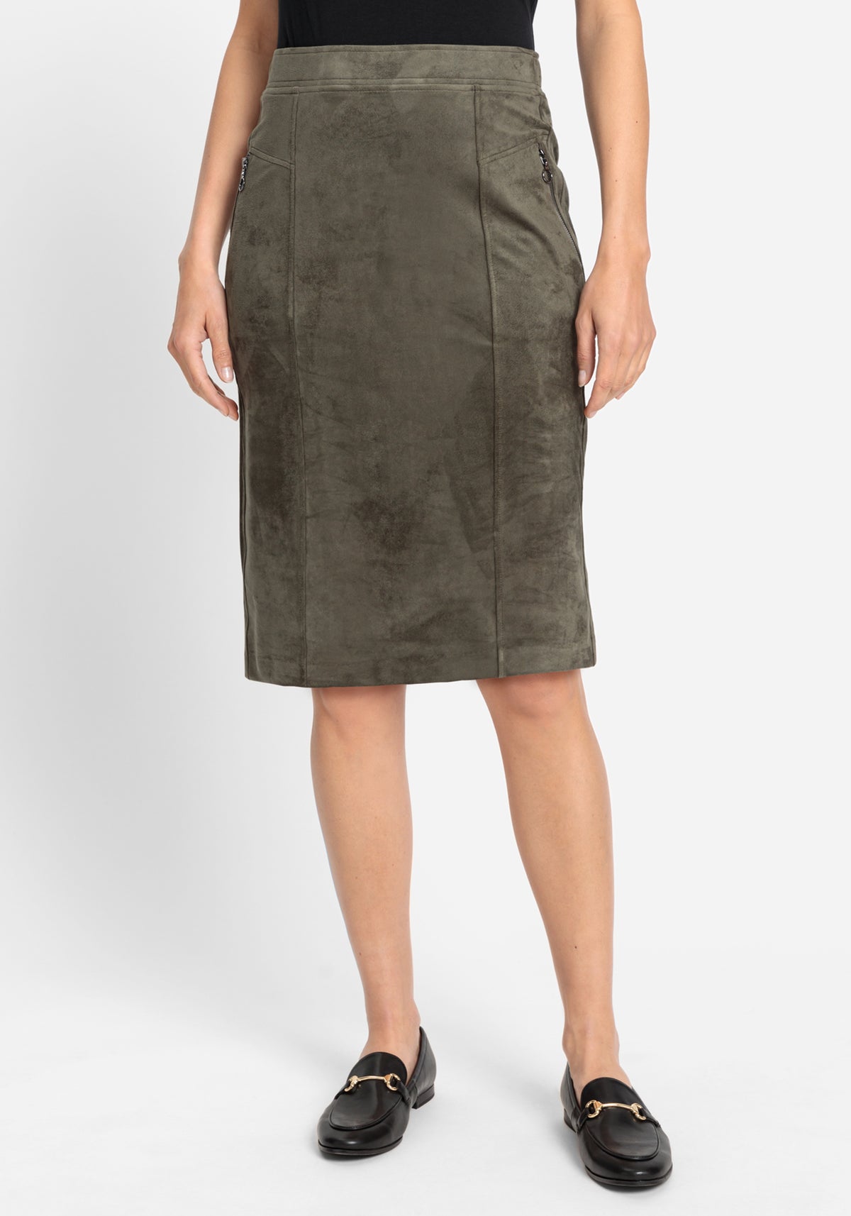 Pull-On Full Suede Skirt