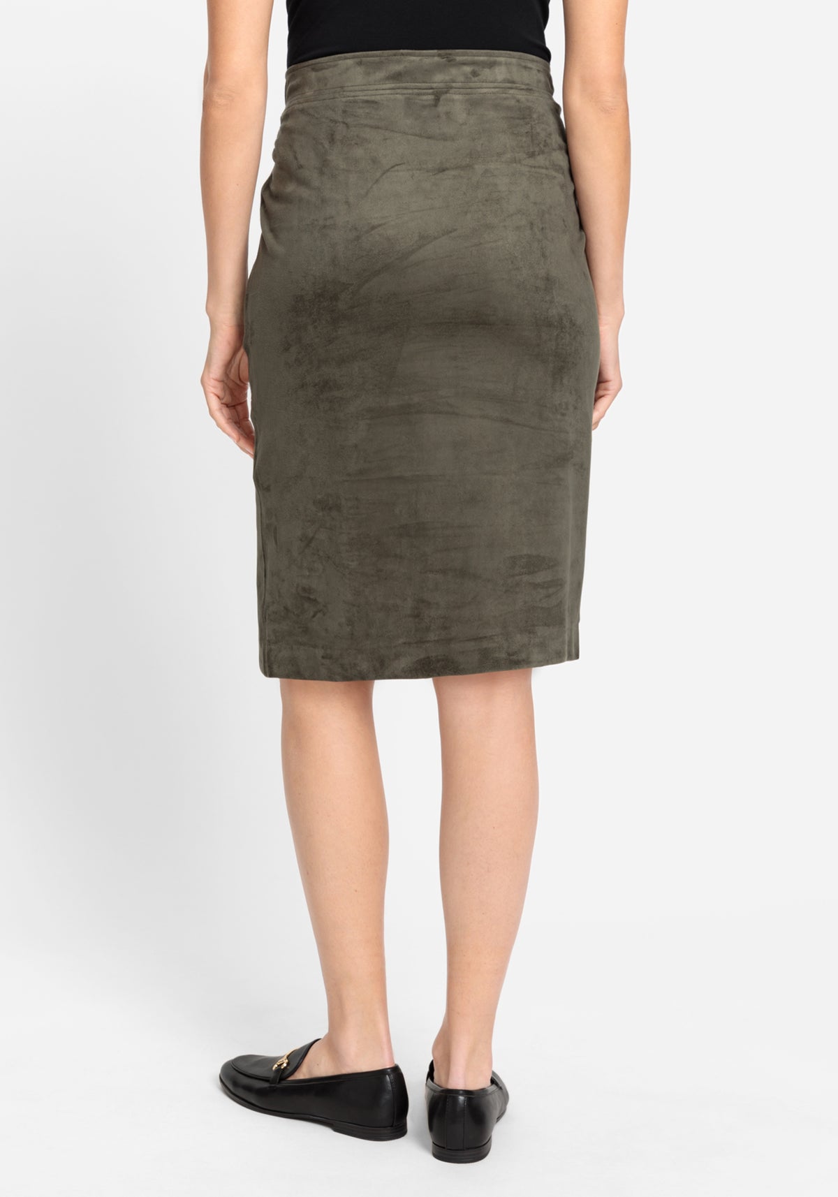 Pull-On Full Suede Skirt