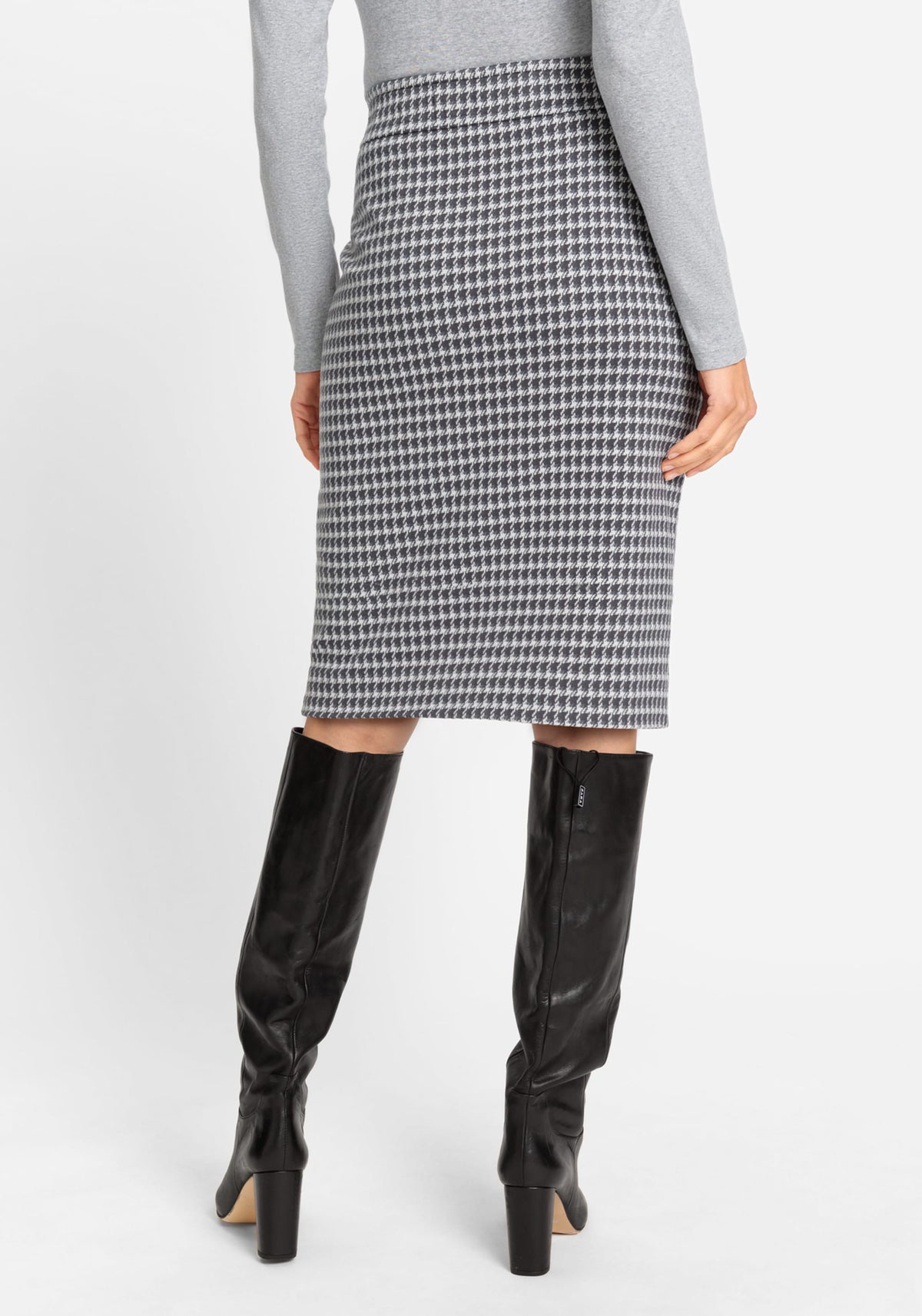 Houndstooth Pull-On Skirt