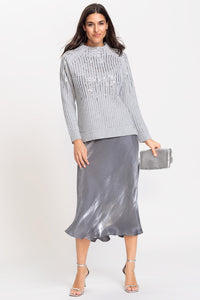 Shimmer A-Line Midi Skirt