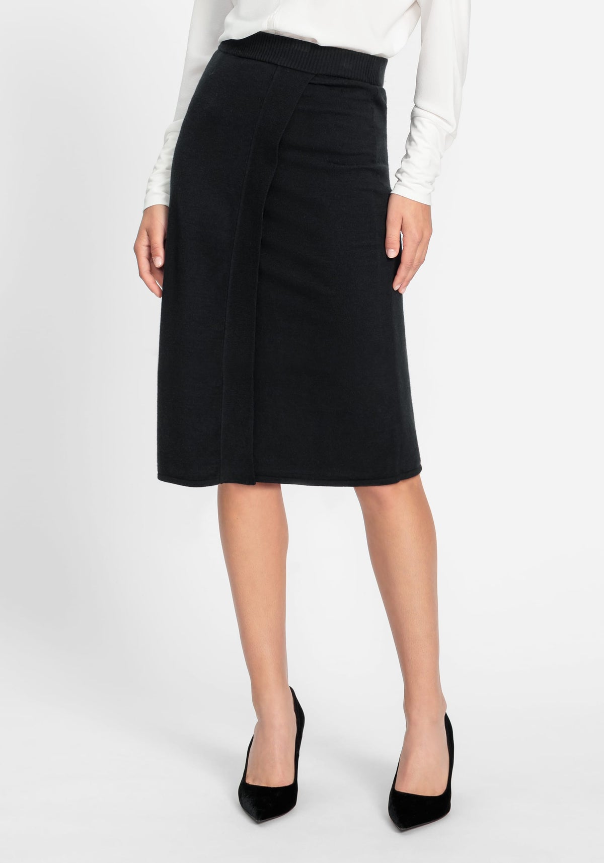 Faux Wrap Knit Skirt