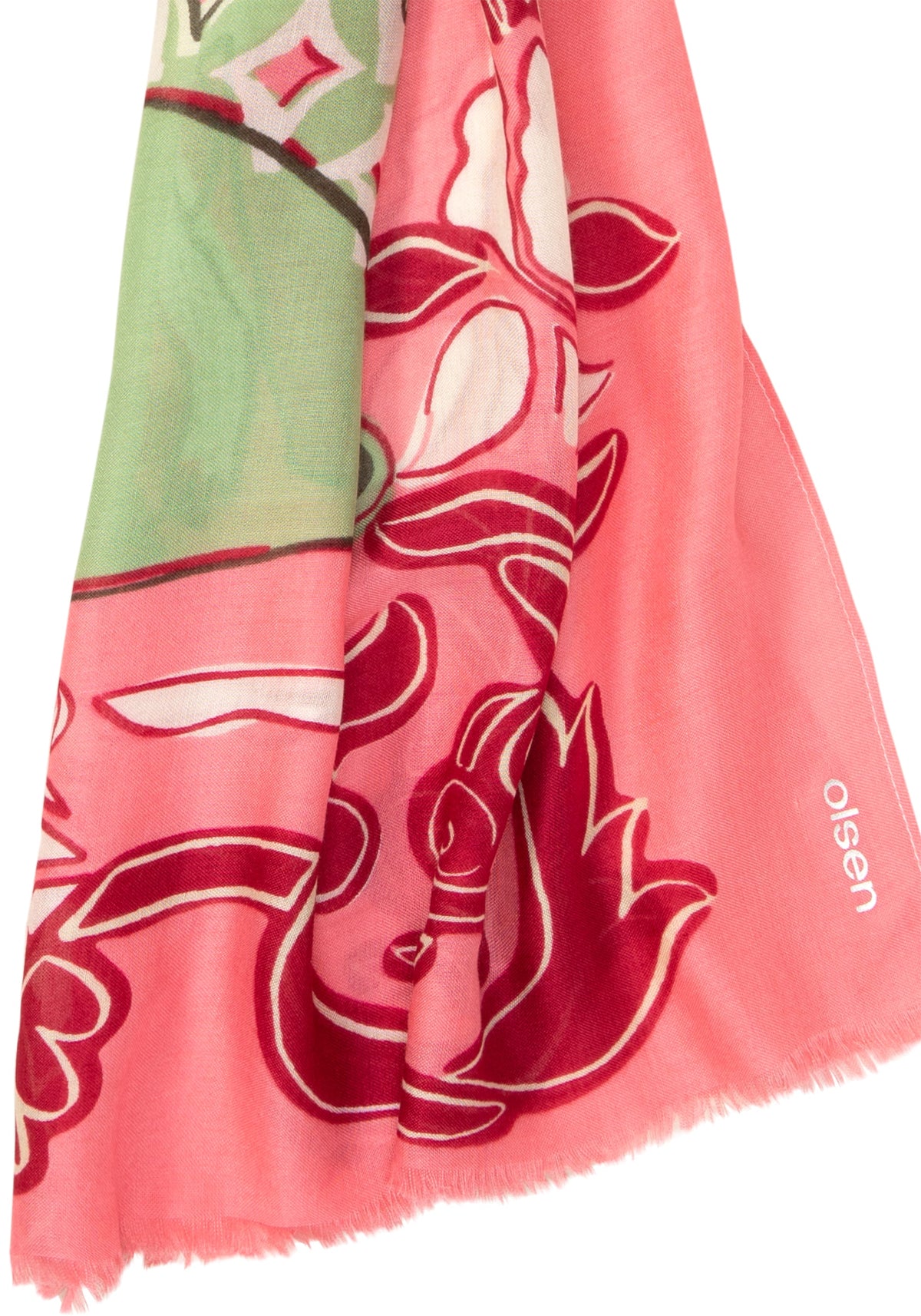 Foulard Tropic Jungle avec bordures effilochées