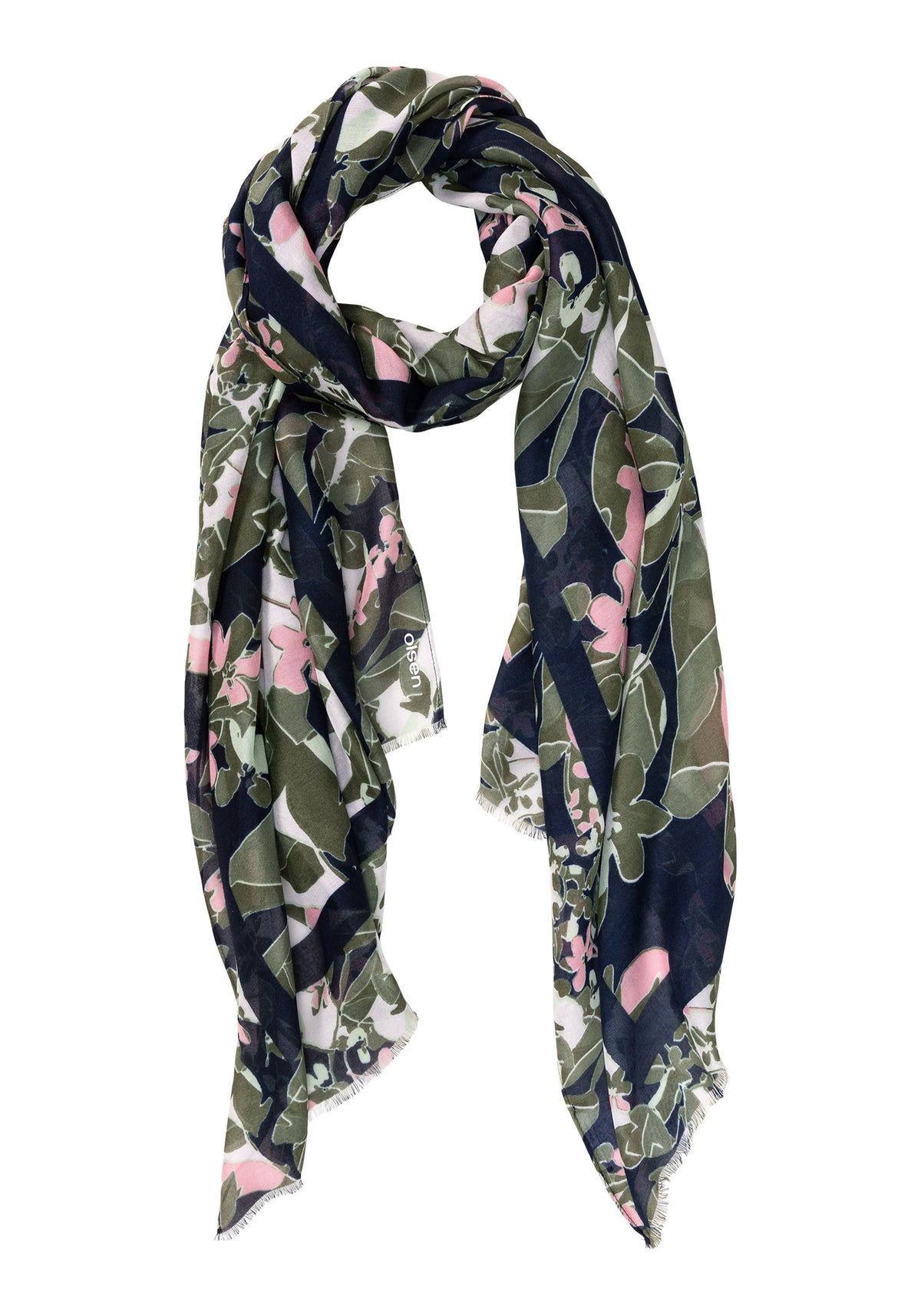 Abstract Floral Print Scarf