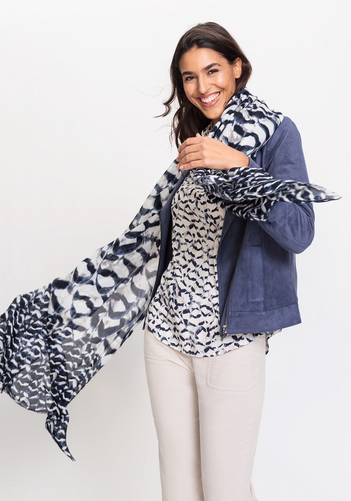 Allover Feather Print Scarf