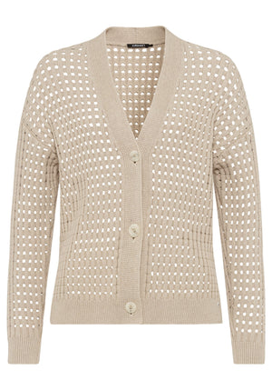 100% Cotton Open Knit Cardigan - Olsen Fashion Canada