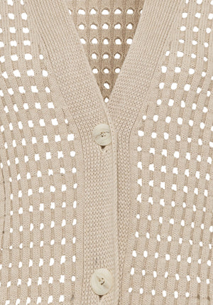 100% Cotton Open Knit Cardigan - Olsen Fashion Canada