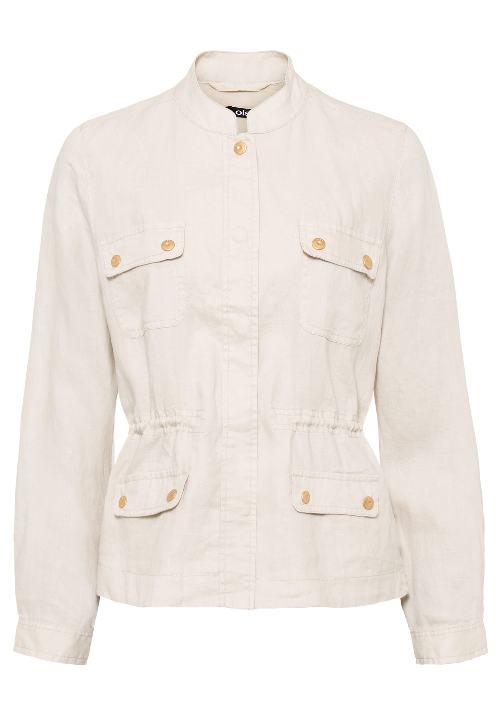 100% Linen Long Sleeve Safari Inspired Jacket - Olsen Fashion Canada