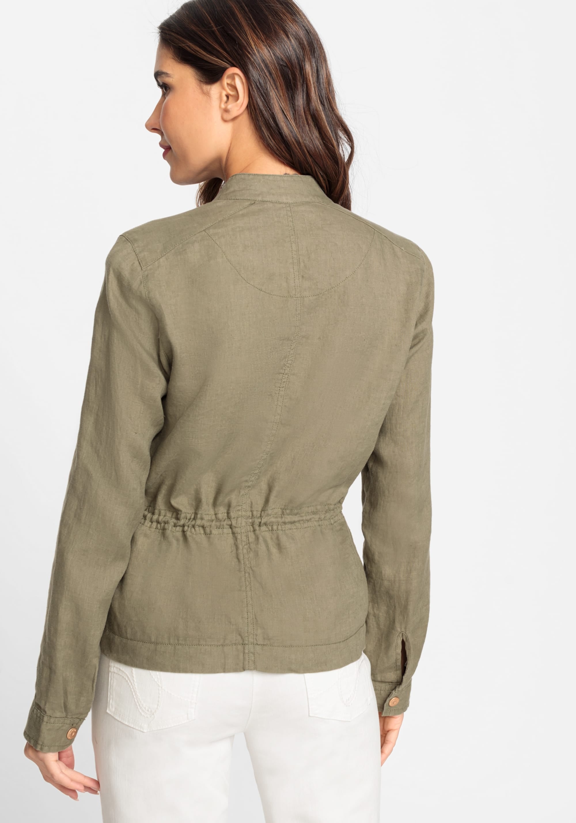 100% Linen Long Sleeve Safari Inspired Jacket - Olsen Fashion Canada